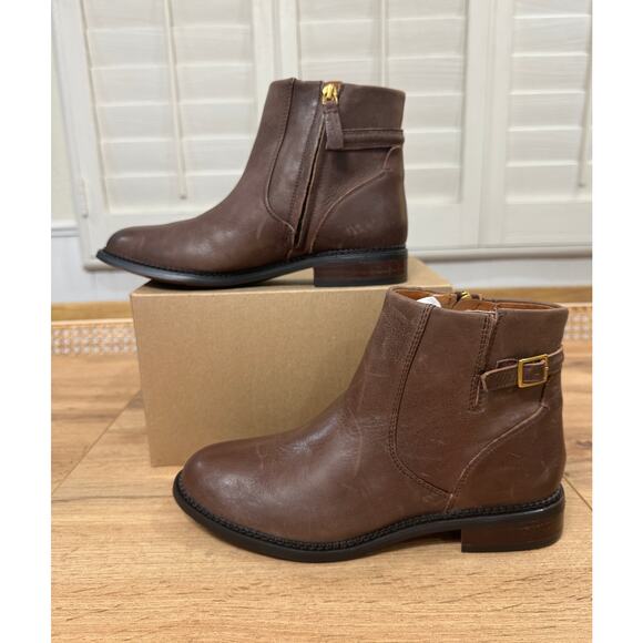 Franco Sarto Women's Hansa Boots Brown Leather Size 8 NWOB Buckle Strap - Picture 4 of 11